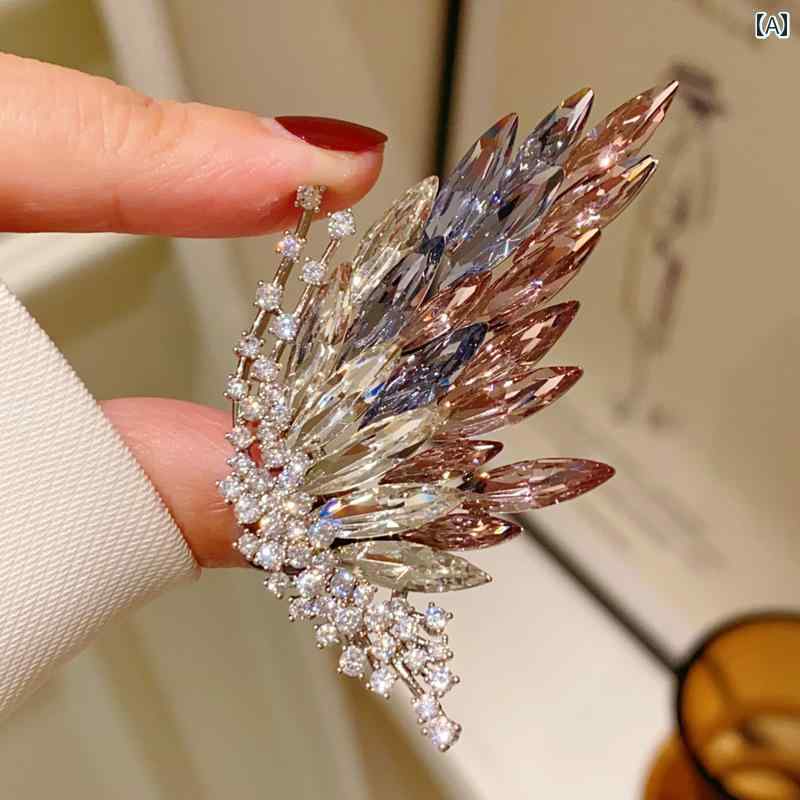 ブローチ レディース アクセサリー フランス グラデーション 蝶 精巧 スーツ コート コサージュ