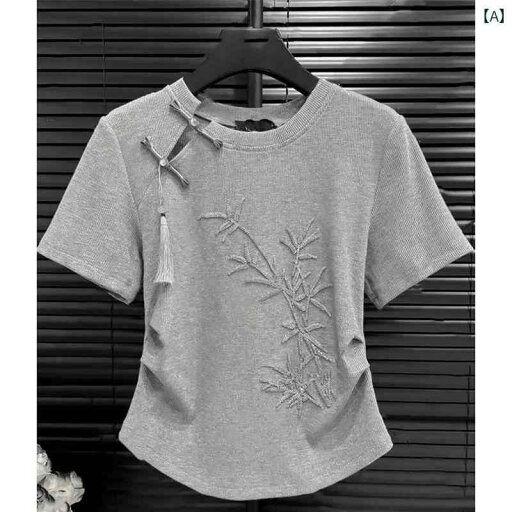レディース ファッション おしゃれ 上品 チャイナ風 刺繍 ボタン t シャツ 半袖 夏 綿 トップス シック 美しい シャツ トレンド レディース ファッション おしゃれ 上品 チャイナ風 刺繍 ボタン t シャツ 半袖 夏 綿 トップス シック 美しい シャツ トレンド