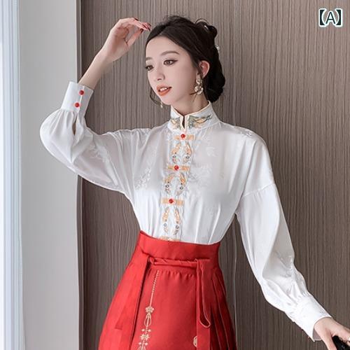 漢服 コスチューム レディース ファッション おしゃれ ステージ 撮影 舞台衣装 コスプレ チャイナ風 馬顔スカート セットアップ 夏 ショート 早春 服 スカート