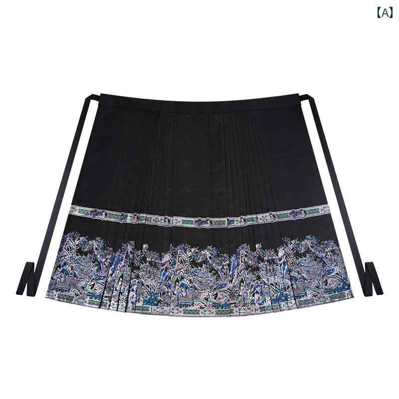 漢服 コスチューム レディース ファッション おしゃれ ステージ 撮影 舞台衣装 コスプレ 林中 閣 春夏新 明 織 金 馬顔スカート 服 チャイナ風 デイリー