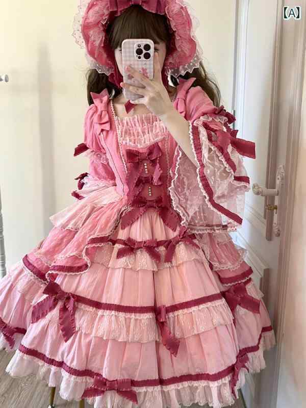 ロリータ ファッション コスプレ 衣装 コスチューム スカート 起毛 ケーキ ゴージャス ドール 感 レト..