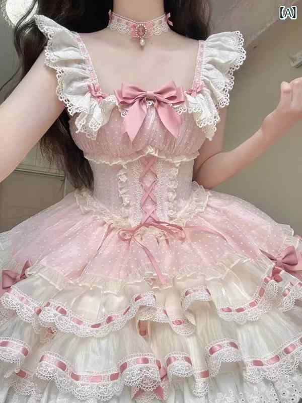 ロリータ ファッション コスプレ 衣装 コスチューム ピンク かわいい バレエ ケーキ スカート ドレス
