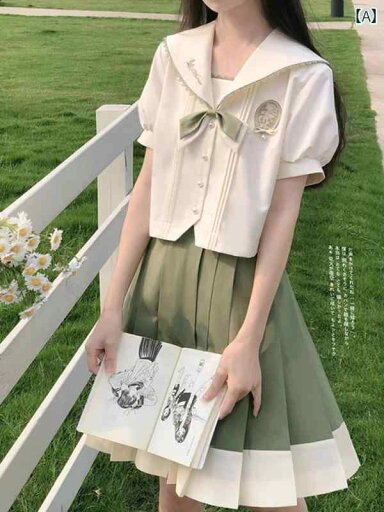 レディース ファッション おしゃれ 普段使い カレッジ JK 制服 セーラー 服 爽やか 優しい グリーン ネイビーカラー シャツ ショート スカート レディース ファッション おしゃれ 普段使い カレッジ JK 制服 セーラー 服 爽やか 優しい グリーン ネイビーカラー シャツ ショート スカート