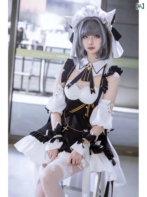 コスプレ 衣装 ロリータ レディース コスチューム パーティー 写真撮影 アズル レン チェシャ コスプレ..