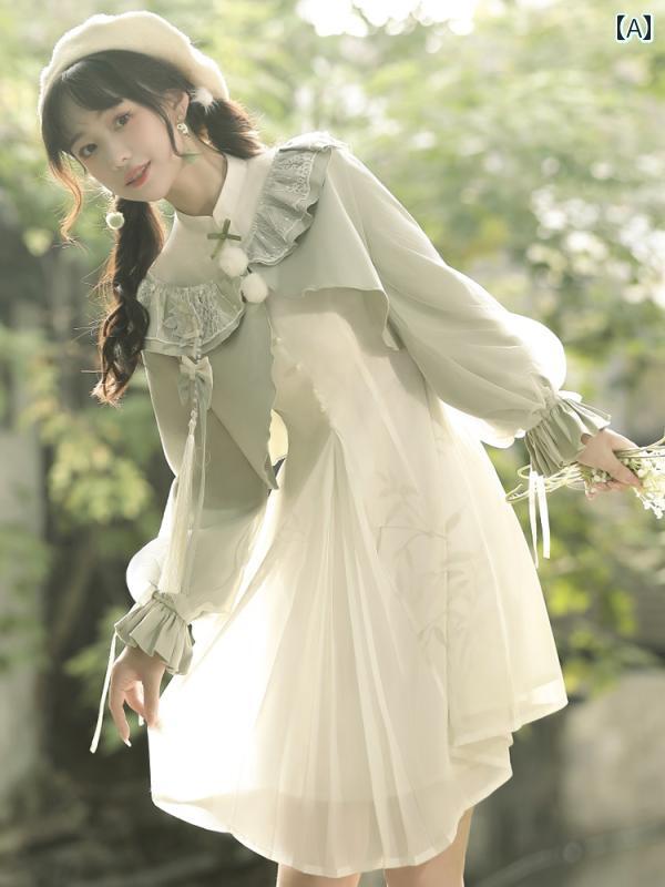 ロリータ ファッション コスプレ 衣装 コスチューム デイリー 中国 プリンセス エレガント ドレス かわいい ドレス 春