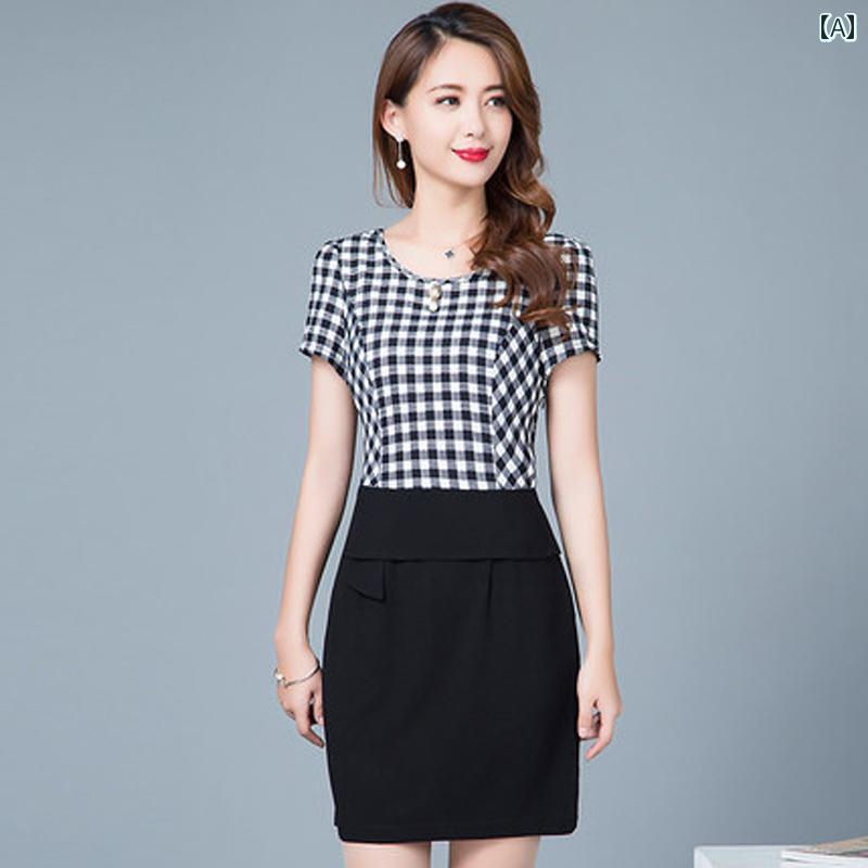 ワンピース レディース カジュアル デート おしゃれ ウエスト カバー ヒップ ドレス 夏 大きめサイズ スリム 小柄 スカート