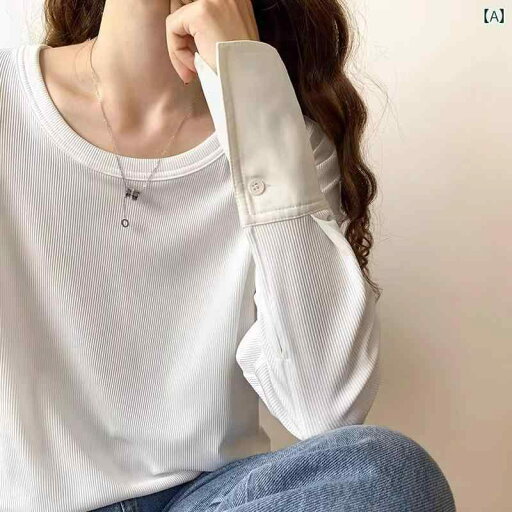 レディース トップス シンプル おしゃれ 春秋 ホワイト Tシャツ コットン 丈 ゆったり 長袖 Tシャツ ボトム スリーブ レディース トップス シンプル おしゃれ 春秋 ホワイト Tシャツ コットン 丈 ゆったり 長袖 Tシャツ ボトム スリーブ