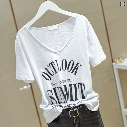 レディース トップス 上品 スイートハート カラー 半袖 竹 綿 Vネック Tシャツ 韓国 レター プリント ゆったり 快適 ボトムス Tシャツ レディース トップス 上品 スイートハート カラー 半袖 竹 綿 Vネック Tシャツ 韓国 レター プリント ゆったり 快適 ボトムス Tシャツ