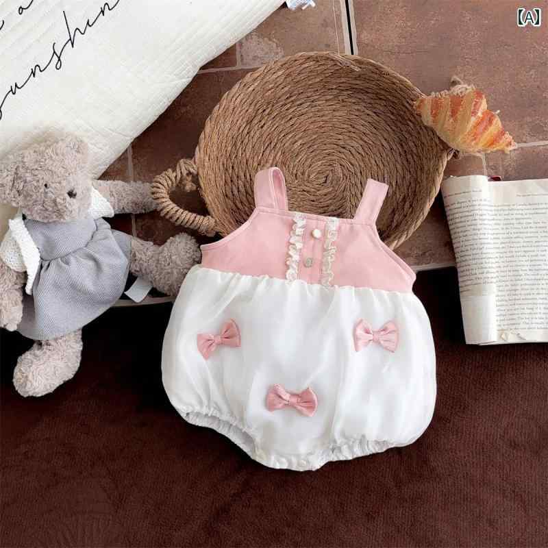 ベビー服 かわいい 夏 ガール ワンピース 夏 プリンセス 薄手 涼しい 涼しい スリング ロンパース 夏 幼児