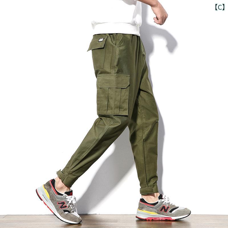 メンズ パンツ カジュアル ズボン おしゃれ 秋 個性 無地 ストレッチ 精神 男 ズボン 快適 旅行 ヒップ ホップ 歩く