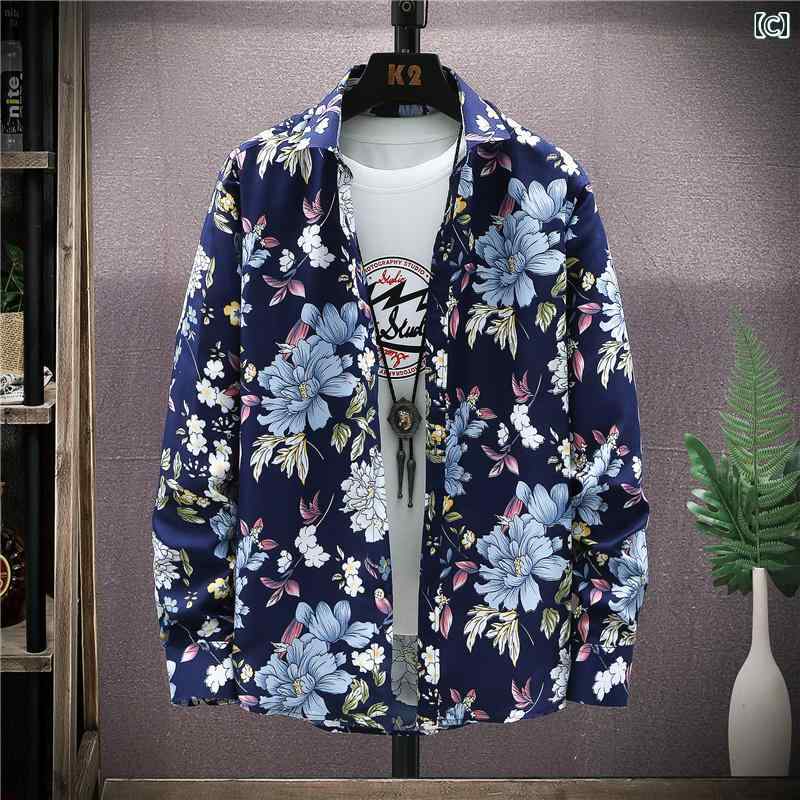 シャツ メンズ 大きいサイズ デニム コットン 長袖 刺繍 トップス 春物 アメカジ 古着風 普段使い