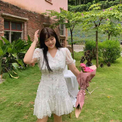 大きめサイズ レディース おしゃれ ファッション 春 お姫様 白 立体 レース ドレス 大きめサイズ レディース おしゃれ ファッション 春 お姫様 白 立体 レース ドレス