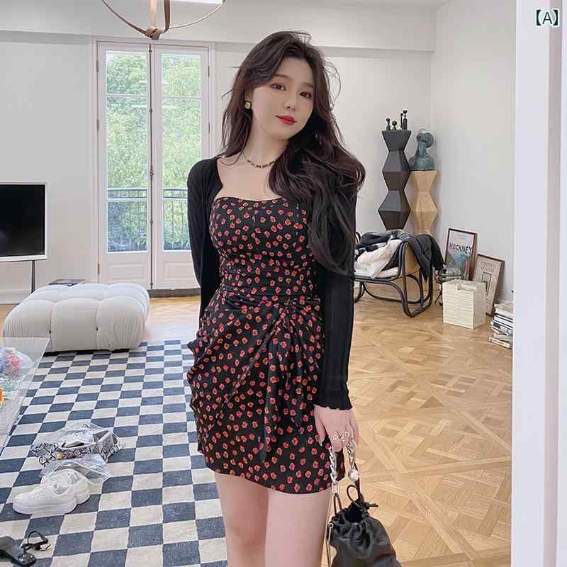 大きめサイズ レディース ファッション 春夏 フレンチ サテン 花柄 チューブ トップス ドレス スリム 婦人服