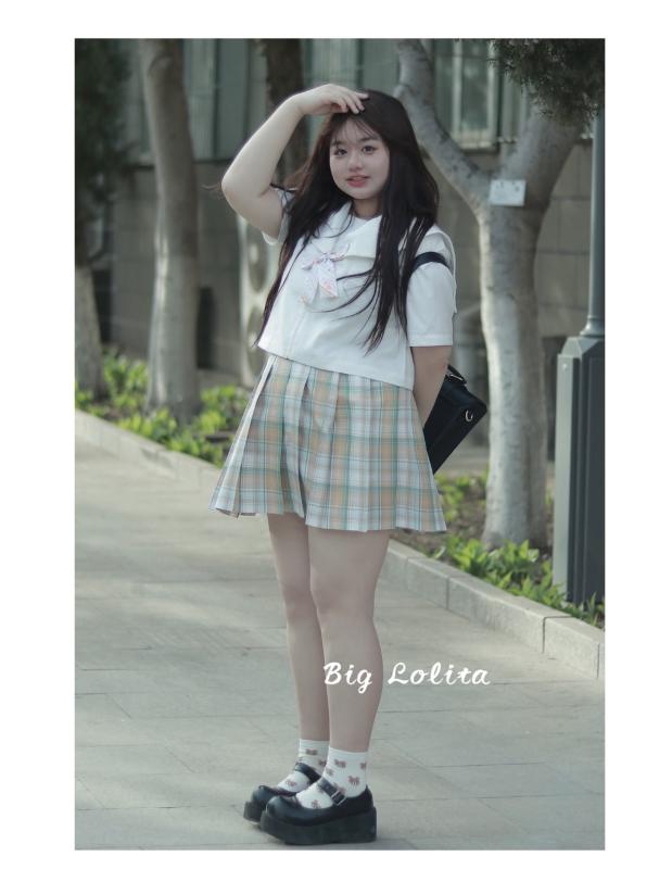 大きめサイズ レディース ファッション サワーレモン jk 制服 スカート スリム プリーツスカート ハーフ スカート カレッジ スカート ぽっちゃり