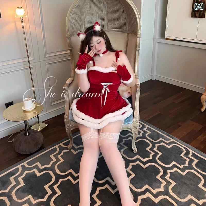 大きめサイズ レディース セクシー ファッション 子猫 ミルク ケーキ クリスマス ぽっちゃり 熱い ぬい..