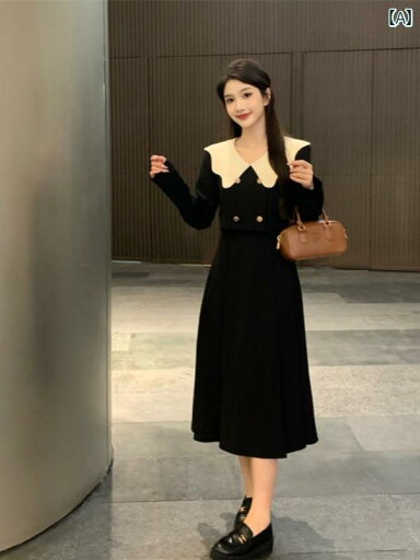 大きめサイズ レディース おしゃれ ファッション 秋 フレンチ カレッジ フェイク セットアップ プリーツ ロング スカート 服 ウエスト スリミング ブラック ドレス 大きめサイズ レディース おしゃれ ファッション 秋 フレンチ カレッジ フェイク セットアップ プリーツ ロング スカート 服 ウエスト スリミング ブラック ドレス