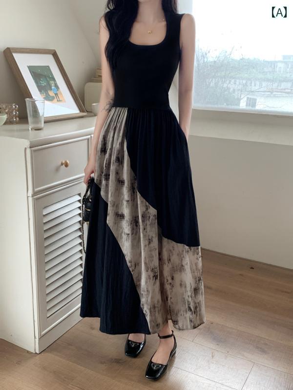 大きめサイズ レディース おしゃれ ファッション 夏 チャイナ風 ベスト ワンピース 薄手 涼しい 涼しい 日焼け防止 日よけ カーディガンセットアップ ウエスト ロング スカートのサムネイル