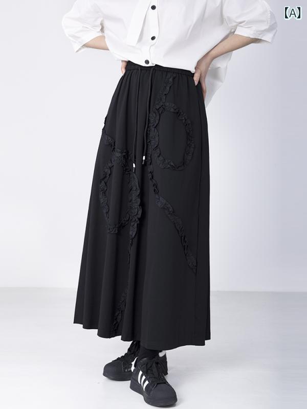 レディース ファッション おしゃれ 春夏 立体 レース ウエストゴム 快適 スカート