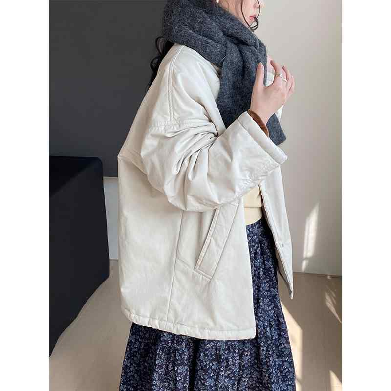中綿コート レディース 冬 ゆったり ルーズフィット 日系 カジュアル ワークスタイル ポリエステル 厚手 スタンドカラー 長袖 ドルマンスリーブ ミドル丈 ポ...