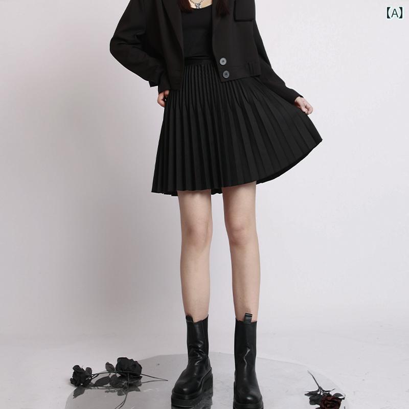レディース ファッション おしゃれ センス 快適 ショート プリーツスカート ハイウエスト スリム ショート スカート カレッジ aライン スカート