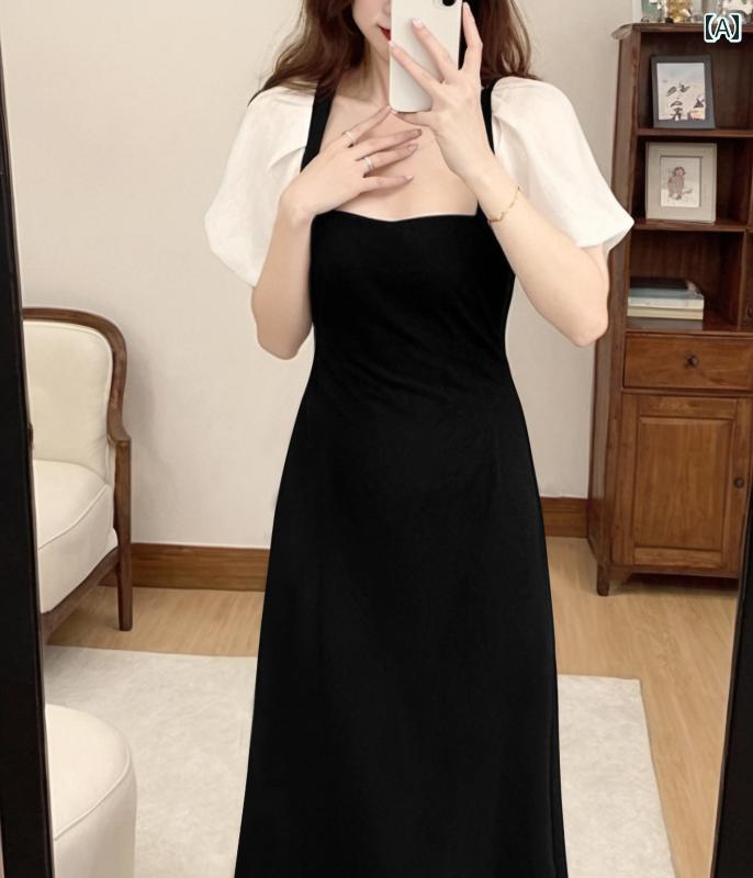 レディース ファッション おしゃれ 風 リトル ブラック ドレス ロング スカート 夏 ブラック ドレス