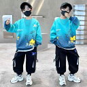 セットアップ 男の子 キッズ スウェット トレーナー 上下セット プルオーバー 長袖 長ズボン スポーツウェア カジュアル 綿混 キャラクター柄 春秋