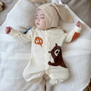 ロンパース 男の子 新生児 ベビー 乳幼児 0歳 1歳 2歳 3歳 綿 長袖 カバーオール プレオール ボディスーツ つなぎ 春秋 普段着 部屋着 肌に優しい くま柄
