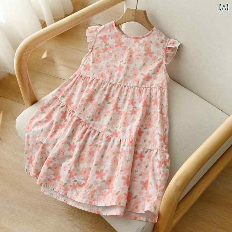 キッズ ファッション 女の子 カジュアル かわいい ウォッシュ 加工 コットン ス フライング スリーブド..