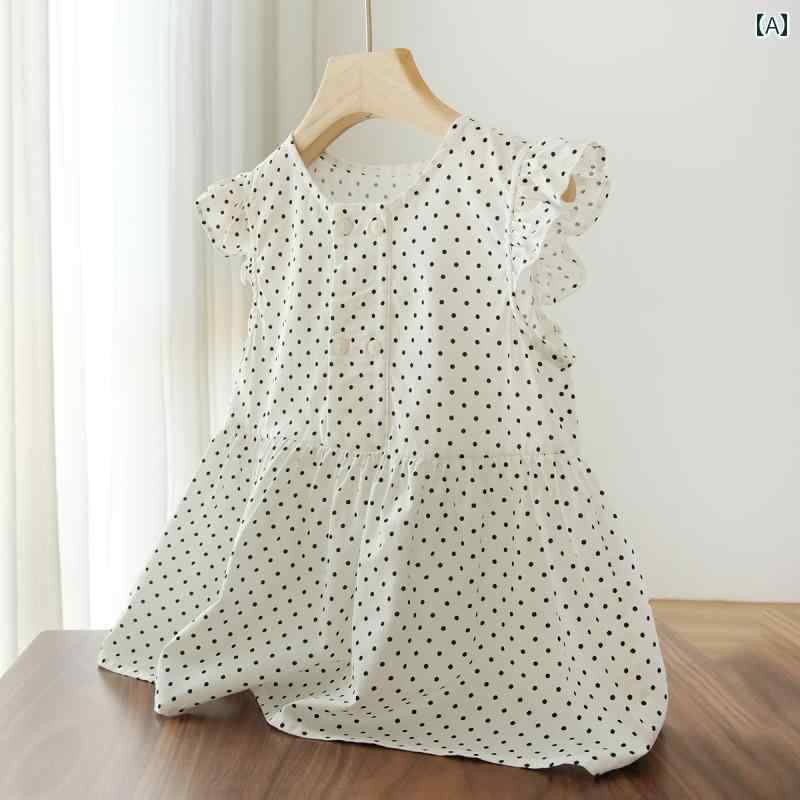 キッズ ファッション 女の子 カジュアル かわいい 水玉 スカート レース トップ ウォッシュ 加工 コッ..