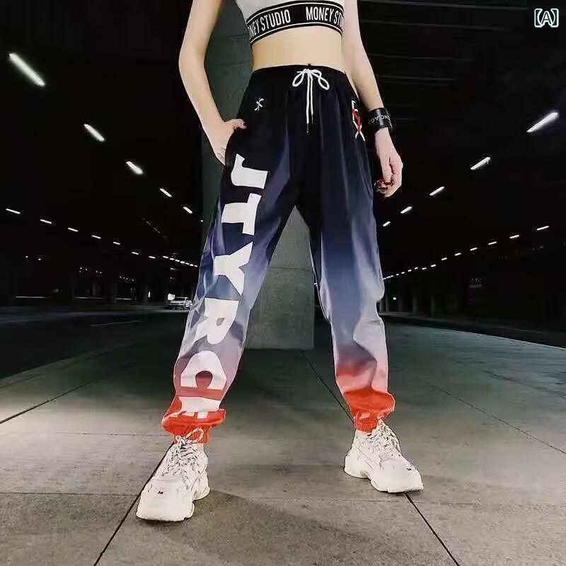 パンツ ジュニア 男の子 学生 ジョガーパンツ 9分丈 グラデーションカラー 薄手 ポリエステル 通気性 カジュアル ストリート系 トレンド 春夏 普段使い