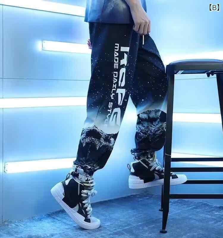 パンツ ジュニア 男の子 学生 ジョガーパンツ 9分丈 グラデーションカラー 薄手 ポリエステル 通気性 カジュアル ストリート系 トレンド 春夏 普段使い