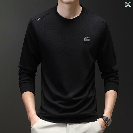 トップス メンズ 男性用 春秋 長袖 Tシャツ スウェット カットソー トレーナー クルーネック 丸首 薄手 ゆったり プルオーバー ビジネス カジュアル 普段使い