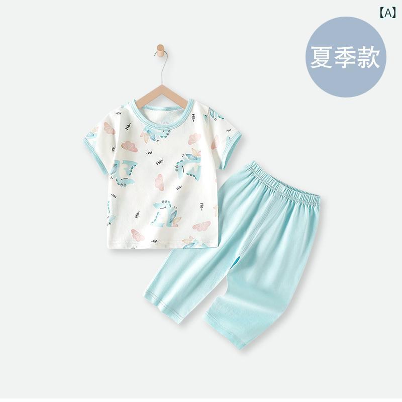 ベビー服 新生児 かわいい 夏 綿 薄手 涼しい 涼しい 半袖 ズボン 幼児 丸首 セットアップ