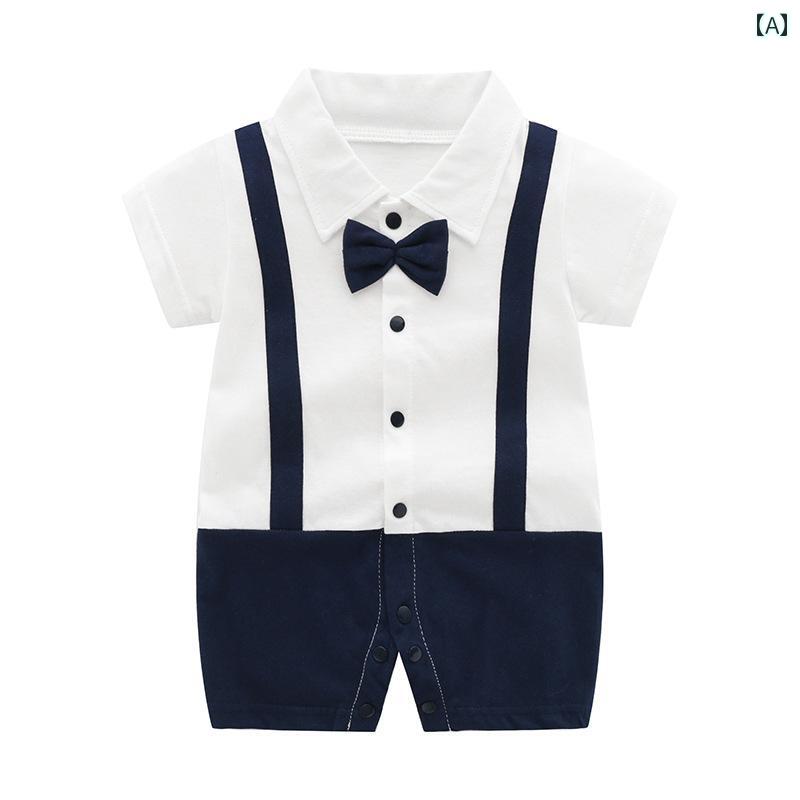 ベビー服 新生児 かわいい ジャンプスーツ 夏 薄手 涼しい 涼しい 1ヶ月 男の子 100日 綿 ロンパース 1..