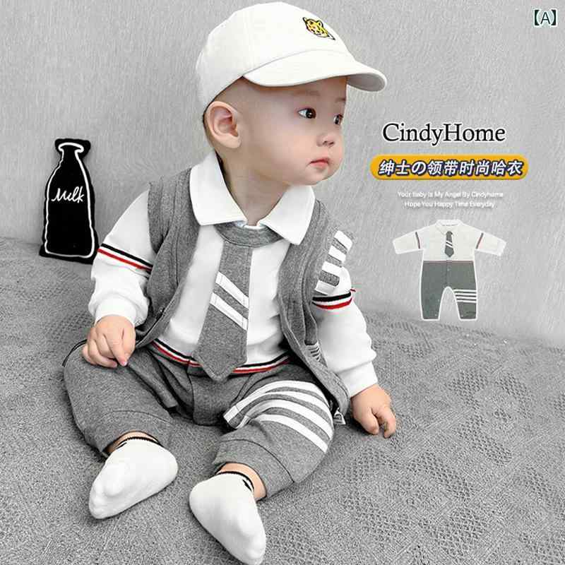 ベビー服 新生児 かわいい 秋 男の子 赤ちゃん 1歳 ドレス ジャンプスーツ 春秋 西洋風