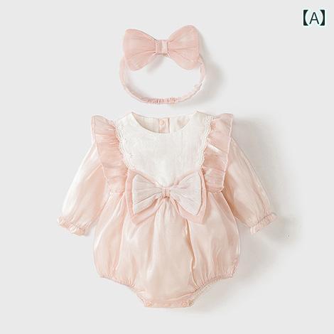 ベビー服 かわいい 秋 ロンパース レディース レース ボディ 秋冬 お祝い 百日 一歳 プリンセス ドレス