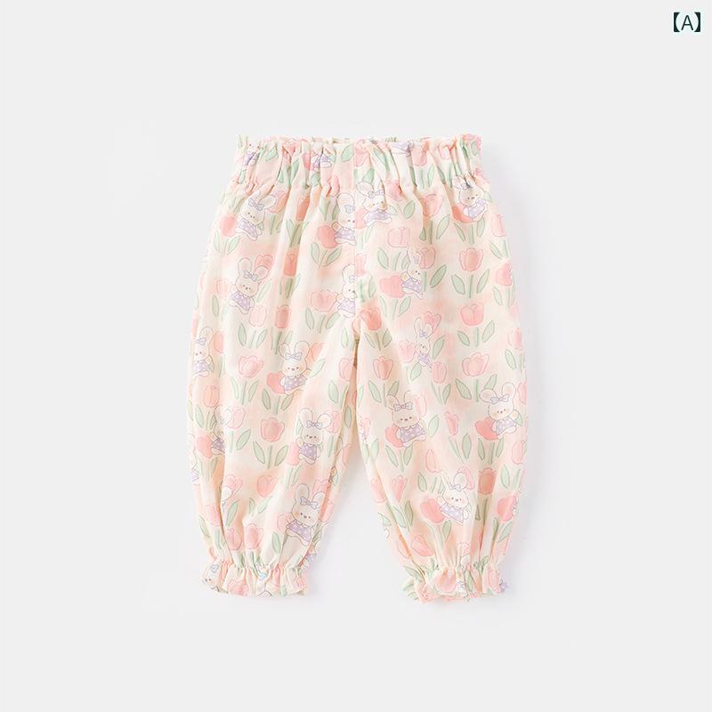 子供服 かわいい 女の子 蚊よけ パンツ 韓国 夏 スタイリッシュ 薄手 涼しい 涼しい レギンス 夏 1歳 ズボン カジュアル 夏