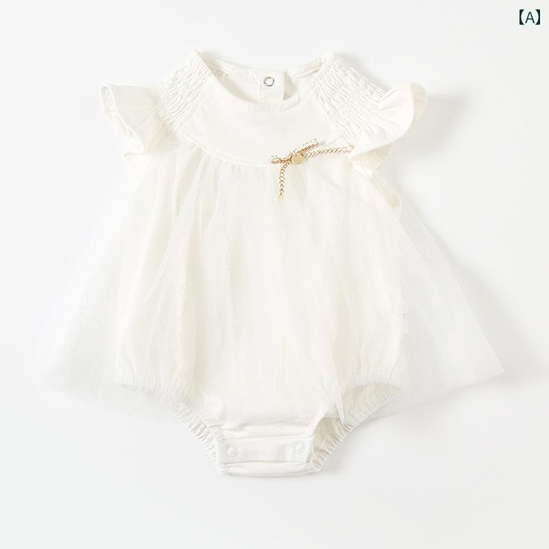 ベビー服 かわいい 夏 女児 ワンピース スカート 夏 満月 百日 1歳 ドレス 1歳 月齢