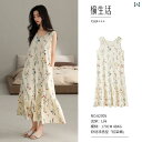ルームウェア レディース リラックス パジャマ プレゼント 夏 クール コットン ナイトドレス 薄手 涼しい 涼しい ノースリーブベスト ドレス 夏 ゆったり ...