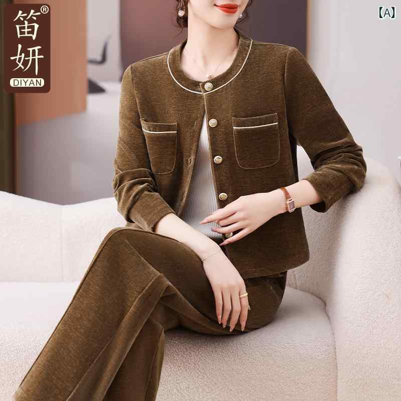 セットアップ レディース カジュアル スポーツ 婦人服 母 春 金 起毛 春秋 ウェア ウエスタン