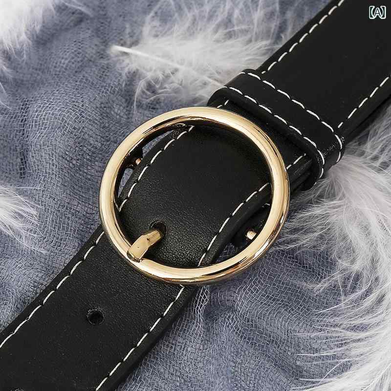 レディース ベルト 普段使い イン ファッション ジーンズ シンプル 韓国 女子 黒