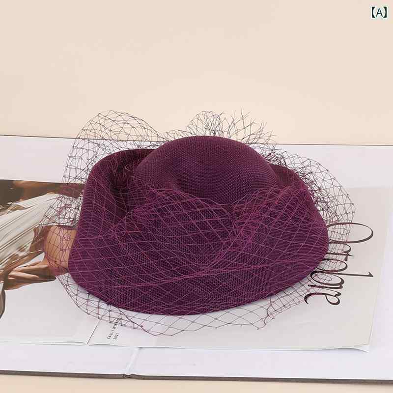 レディース 帽子 エレガント おしゃれ 英国 メッシュ 小さめ 黒 フレンチ チャイナ ハット オールシーズン