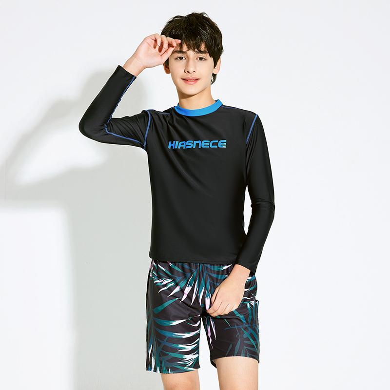 水着 男の子 1015歳 長袖 平角 スポーツ風 大キッズ セパレート 速乾 紫外線対策 ビーチ サーフィン