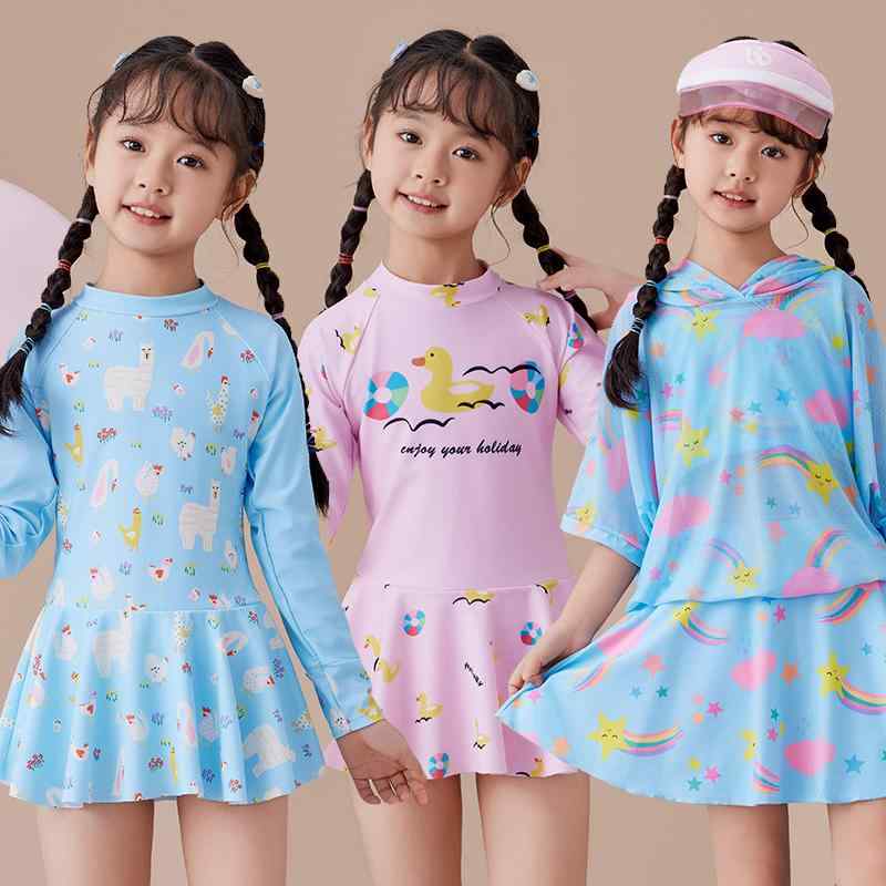水着 女の子 子供 長袖 ワンピース プール 海水浴 紫外線対策