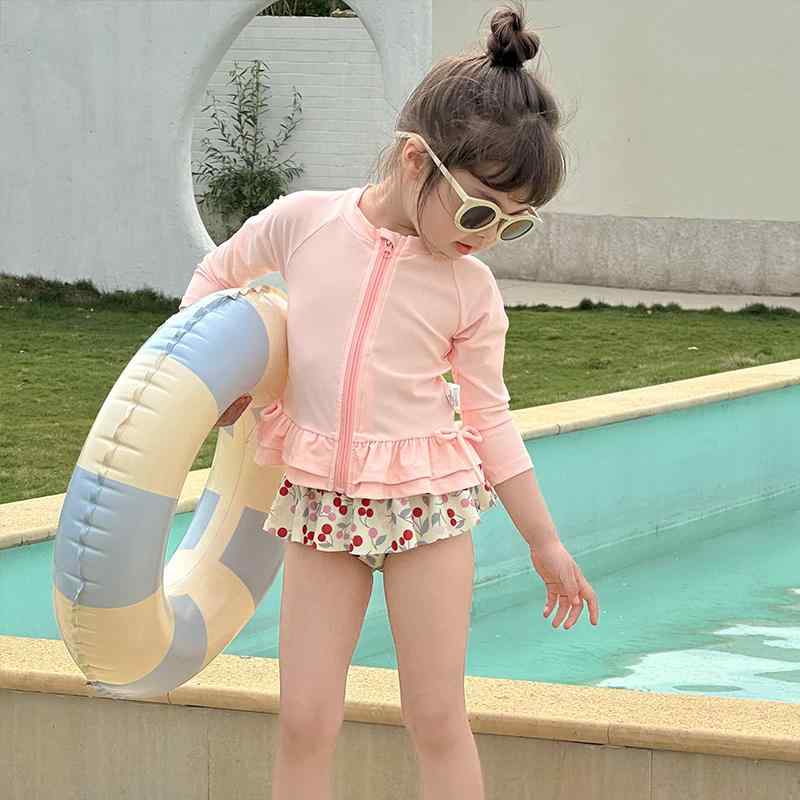 水着 女の子 長袖 セパレート 子供 女児 女の子 スイムウェア スイミング ビーチ 海 プール