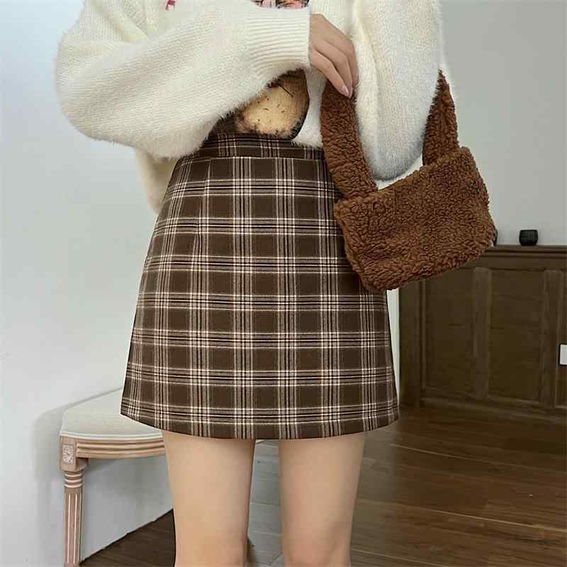 スカート レディース ハイウエスト チェック ミニスカート キュロット Aライン フレアスカート