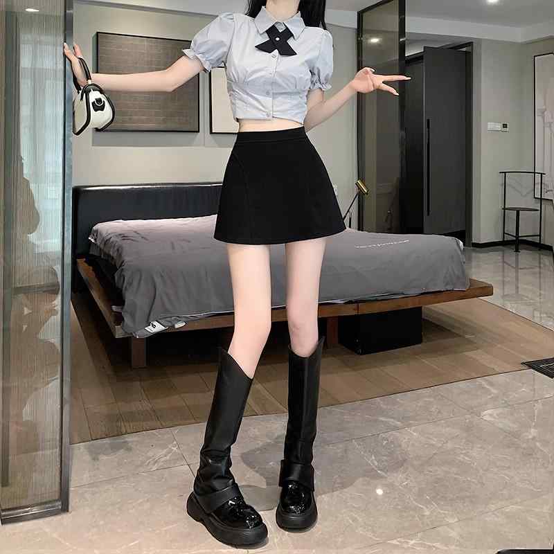 スカート レディース 春夏 ミニ丈 タイトスカート ハイウエスト 黒