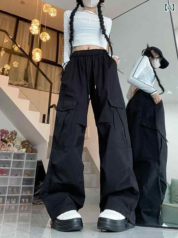 パンツ メンズ ユニセックス 春秋 ヒップホップ ストリート アメカジ カジュアル 機能性 ポケット付き しわになりにくい カーゴパンツ ワークパンツ ルーズ ワイドストレート ミドルライズ