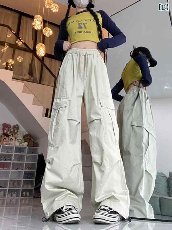 パンツ メンズ ユニセックス 春秋 ヒップホップ ストリート アメカジ カジュアル 機能性 ポケット付き しわになりにくい カーゴパンツ ワークパンツ ルーズ ワイドストレート ミドルライズ