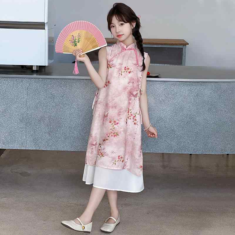 ワンピース 女の子 子供 チャイナドレス 夏 キッズ 洋風 チャイナ風 漢服 プリンセス